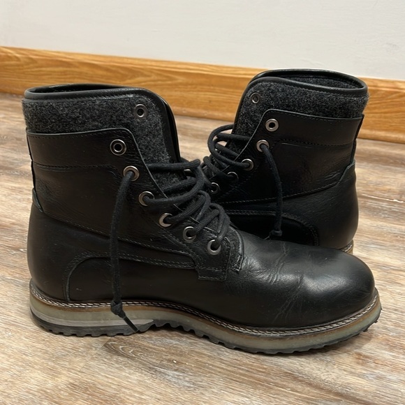 Bulle Black Boots Leather Wool Men's Size 10 EU 43 Lace Up - Picture 10 of 14